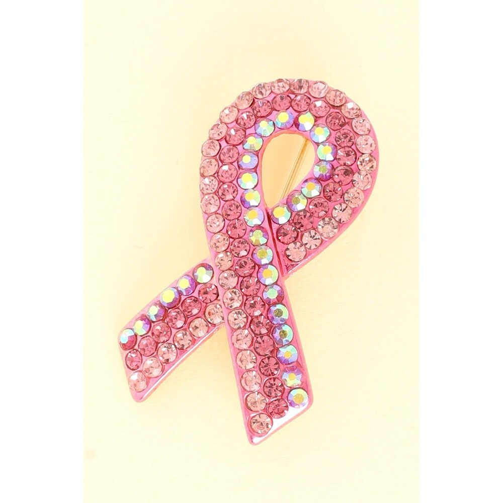 Breast Cancer Awareness Pink Ribbon Brooch Pin - Diona J